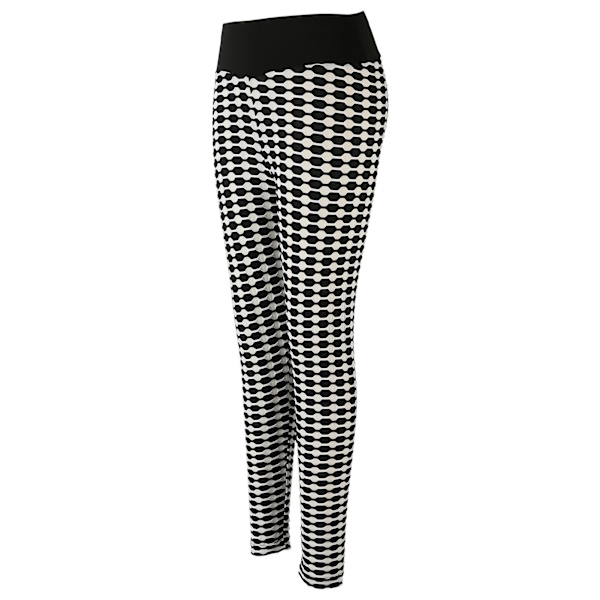 Yoga byxor rumpa lyft elastisk hög midja kvinnor leggings svart och vit för träning XL