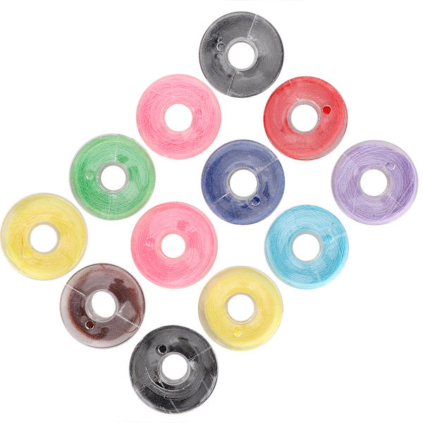 12 st symaskinstillbehör Spolar med tråd Bobbin Shuttle Core Hantverk Transparent