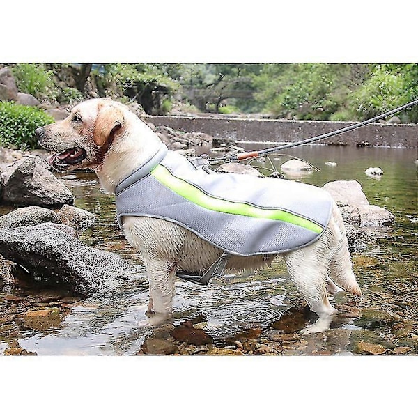 Kylväst för Hund Andningsbar Mesh Hundjacka, Justerbar Kylväst Sele för Stora Mellanstora Hundar Sommarkyla -CHSZ 6XL Grön