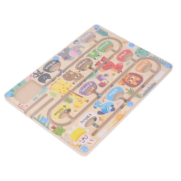Magnetisk räkneleksak i trä, pedagogisk färgad nummermatchningspusselbräda för småbarn, barn L 29x39cm / 11.4x15.4in