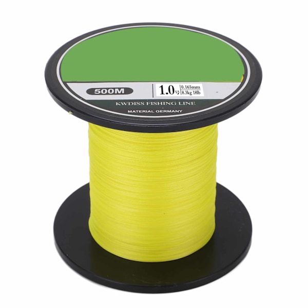 Braided Fishing Line 8 Strands 500m Ultra Strong PE Fishing Line Lure Wire Kite String Yellow for Sea Fishing1.0