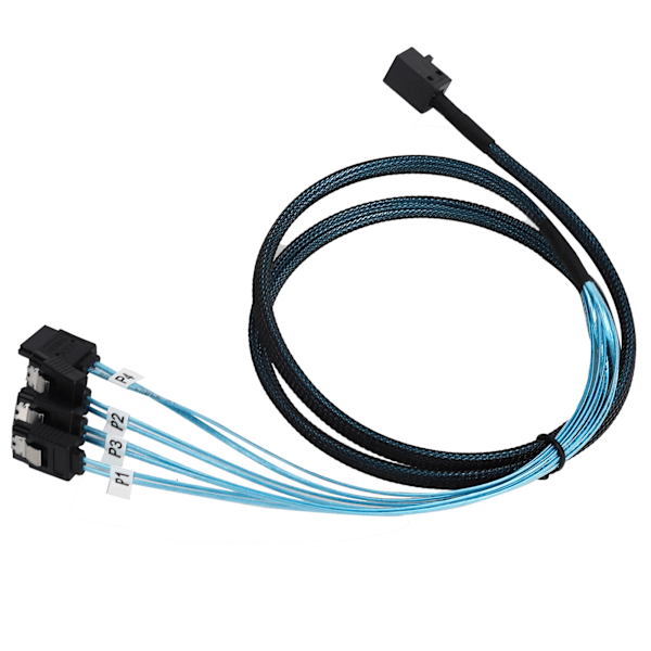 Mini SAS HD 12 Gt/s SFF-8643 - 4 SATA LSI-sovitinkortin kaapeli 1 m/1,1 jaardia punottua kuparia, vaihto