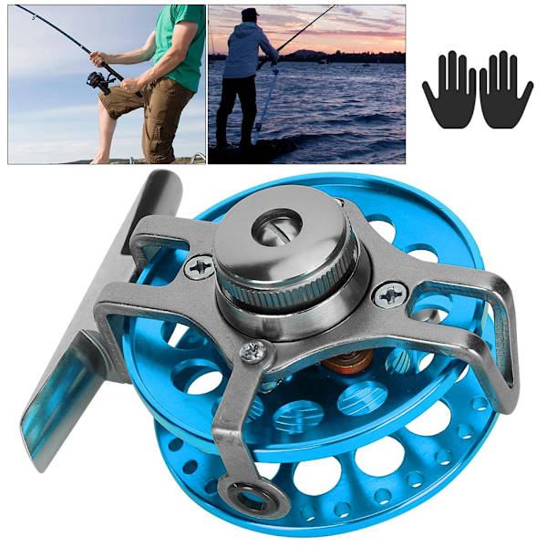 Etujäälle kalastuspyörä Fly Full Metal Unloading Force ReelBlue Vasen käsi