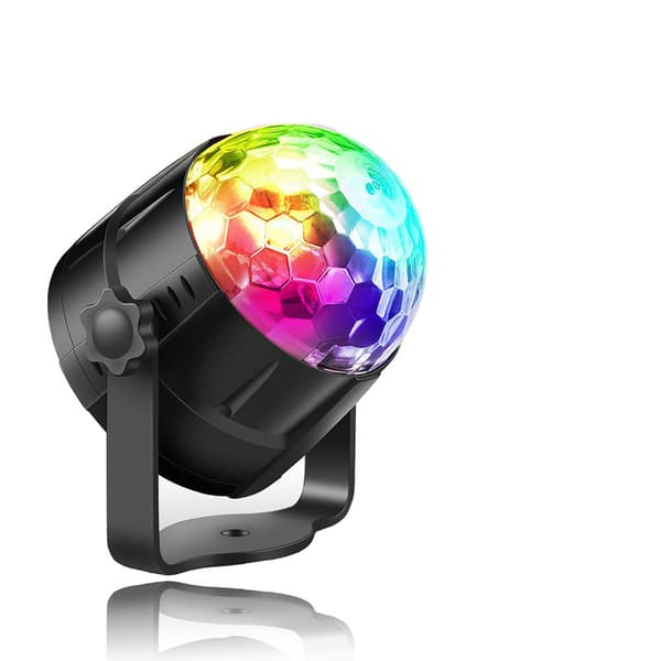 Diskokulelys LED Fargerik Stemmestyring Retro Lett USB Mini Scenelys for Klubb 5V