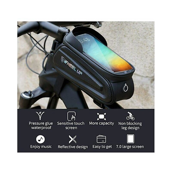 Cykelramväska Cykeltelefonhållare Vattentät Cykeltelefonhållare Hårt TPU-fodral Pekskärm Under 7,0 tum med Hörlurshål Solskydd Cykeltillbehör