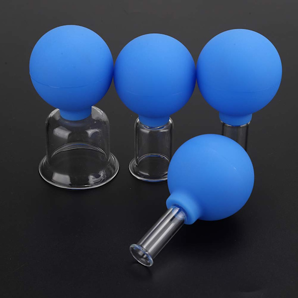 4st / kartong Vakuumkoppar Set Silikonglas Kroppsmassagekoppar Set