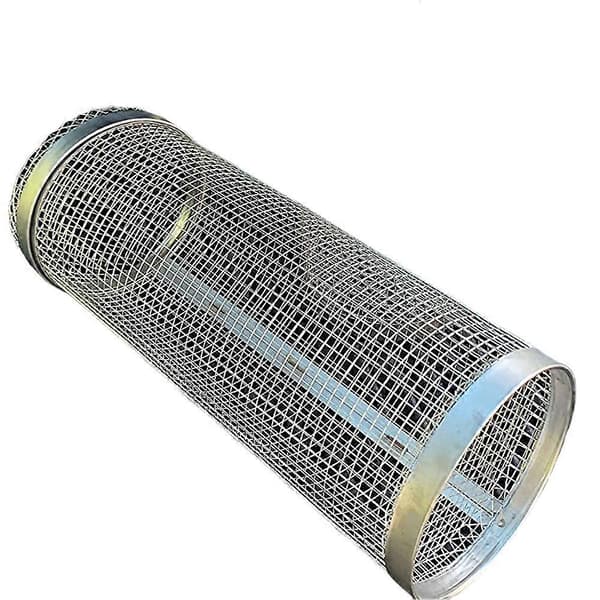 Cylinder Grillkurv Rustfrit Stål Grillnet Grøntsager Kød BBQ Kurv Liten storlek 20 cm