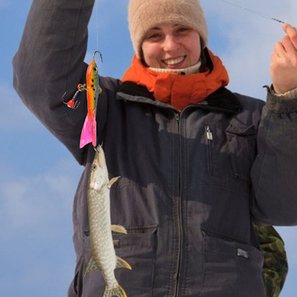 Hard Lure Vinter Kunstig Isfiske Metall Bait Jig med Treble Hook Angler Tackle (004)