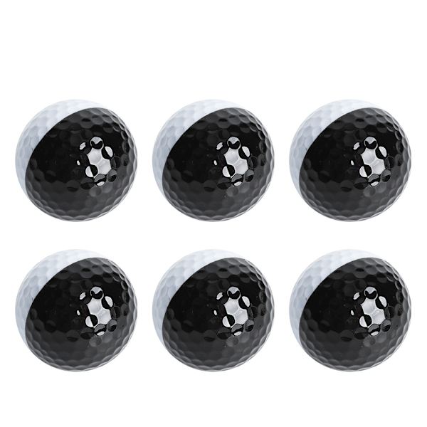 6 STK PU Sort Hvid Blød Høj Elastisk Fremragende Stabil Flue To Lag Indendørs Putter Assist Golf Øvebold