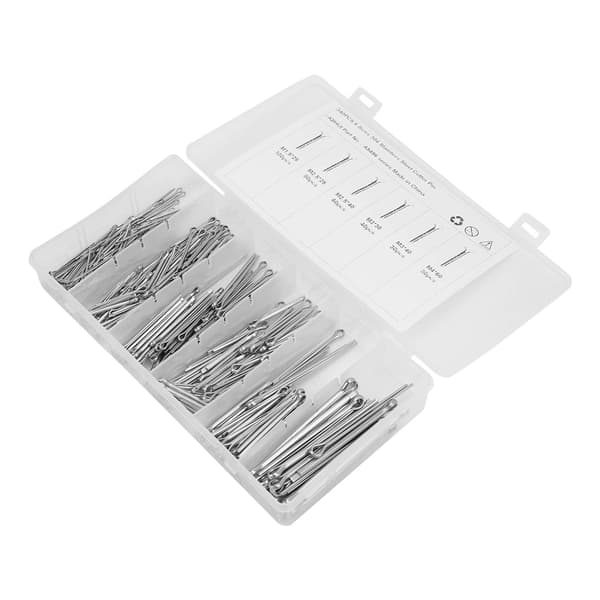 340 stk./sæt splitstift sortimentssæt 6 størrelser M1.5x25 M2.5x25/40 M3x30/40 M4x60 til bil lastbil garage værksted