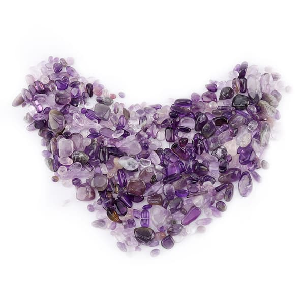 Tumbled Stone Chips Knuste Naturlige Krystal Kvartsstykker (Lilla)