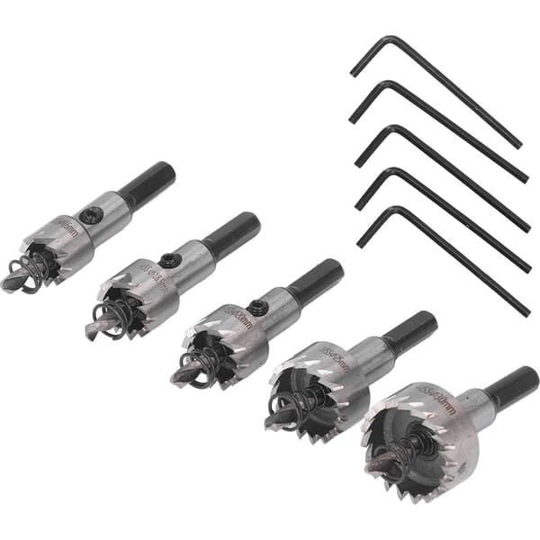 5-delt HSS kerneborebitssæt 16-30 mm til metal, plader, stål, gipsplader