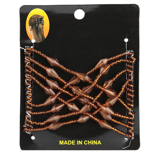 Kvinner Jente Magic Easy Hårperler Slide Stretchy Comb Clip Strekkbar hårnål Kaffe