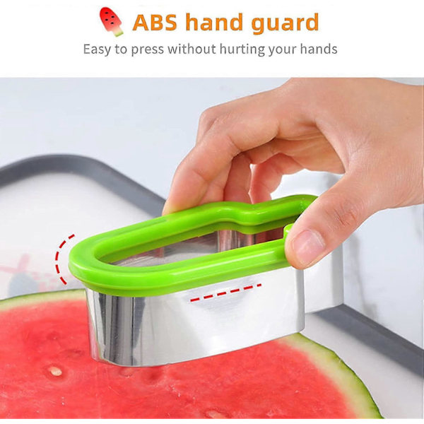 2 Stykker Vannmelonkutter Melon Kutter For Kreativ Ispinne Rustfritt Stål Kutter For Diy Fruktkjeksverktøy 6.15 Grønn