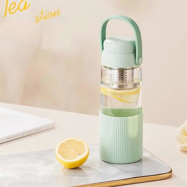 520ML Transparent Kaffekopp i Glass med Lokk B