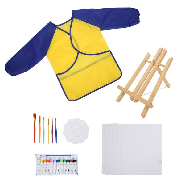 DIY Akrylfärgset Barn Pedagogiska Penslar Målarrock Barn Konst Målarset Gul