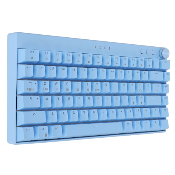 Blå mekanisk tastatur 82-tasters tastatur med tre mod med RGB kompatibel til Windows til IOS til Android Blå switch