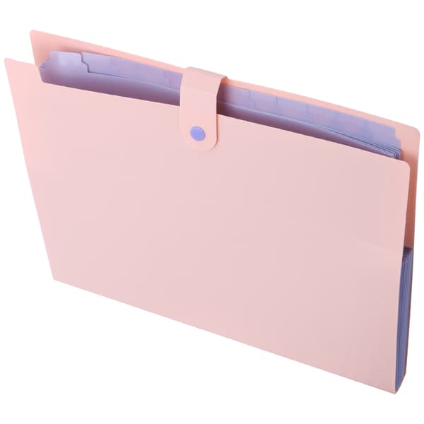 Mappeposer A4 MultiLayer Dokument Organizer Papir Opbevaring Informationslommer (Pink)