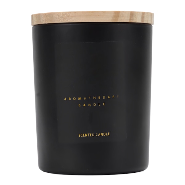 Scented Candle Comfortable Fragrance Smokeless Frosted Cup Scented Candle with Wooden Cover for Home Bathrooms Offices