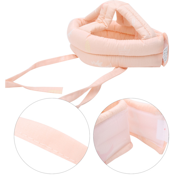 Skyddande babyhatt i tyg, mjuk, antikollision, för småbarn som lär sig gå, säkerhetsskydd för huvudet (rosa)