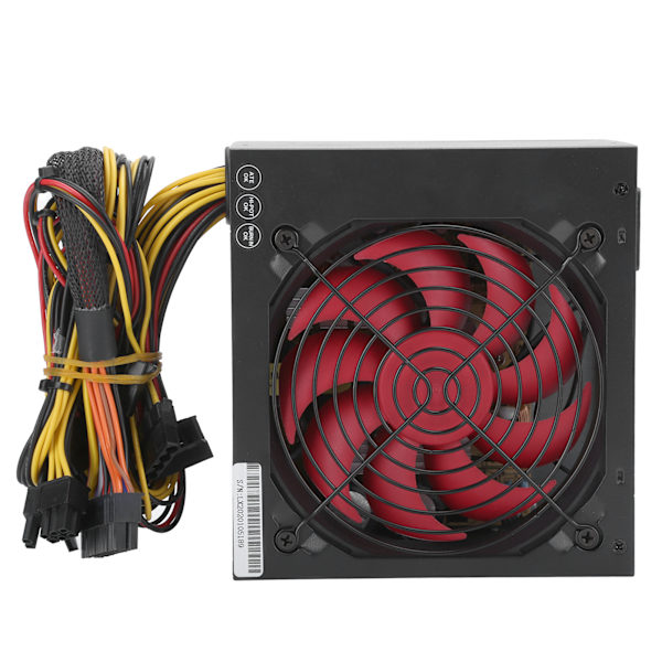 PC strømforsyning 350W stationær computer dele tilbehør rød ventilator justerbar 115/230VUS stik