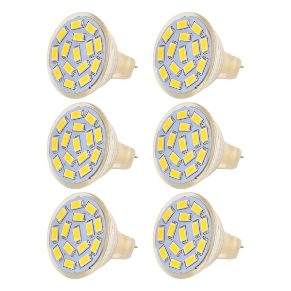 6 kpl GU4 LED-lamppua 270LM 15LED energiansäästölamppu MR11 kiskolamppuhelmet 12V 3W lämmin valo 3000K
