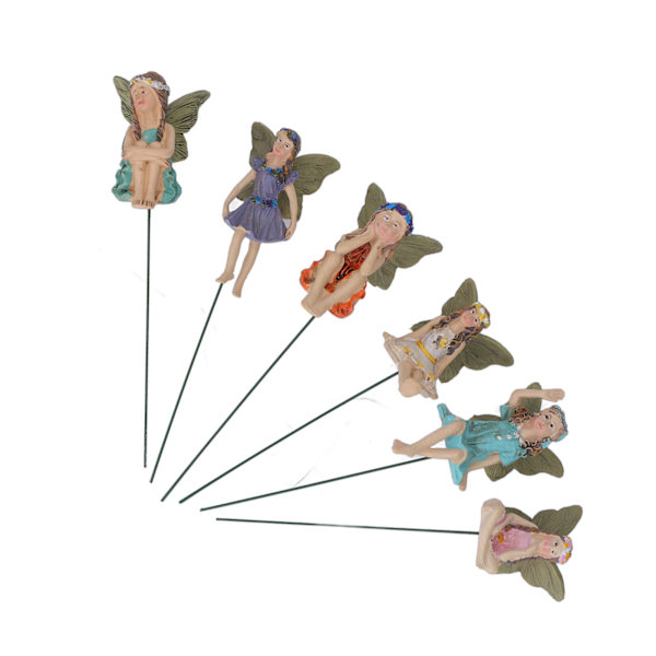 6 stk Fairy Figure Miniature Fairy Elf Statue Mini Have Yard Mikro Landskab Urtepotte dekoration