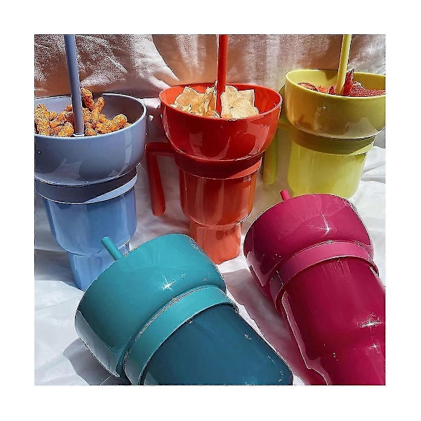 1 st Stadion Tumbler Popcorn Kopp Snack Kopp Multifunktionella Koppar 1000ml Orange