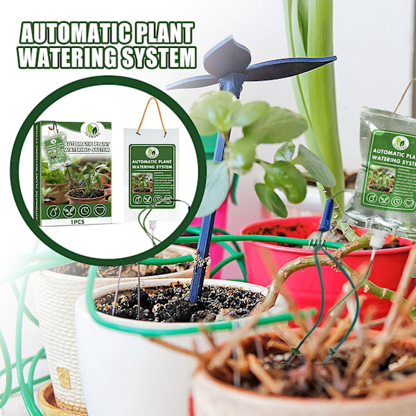 Plant Life Droppbevattningspåse med Justerbart Flöde Automatiska Växtbevattningssystem Enheter Vattnare Spikar för Inomhus Utomhus Krukväxter