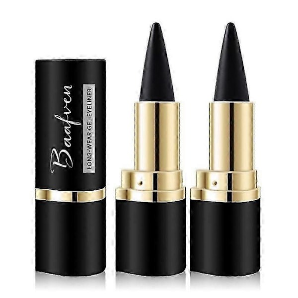 2x Vedenkestävä Eyeliner Pitkäkestoinen Kynä Musta Geeli Silmänrajauskynä Meikki Silmä Kauneuskosmetiikka
