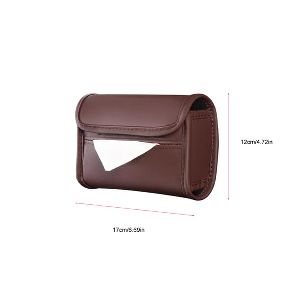 Armlene Tissueboks Holder Slitesterk PU-skinn Baksete Tissueboks Holder Serviett Organizer Brun