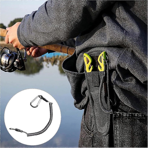 5 stk. Nøglering Spiral Elastisk Fiskesnor Sikkerhedssnor Udtrækkelig Lanyard med Karabinhage for at Forhindre Tabte Nøgler, Tænger og Værktøj