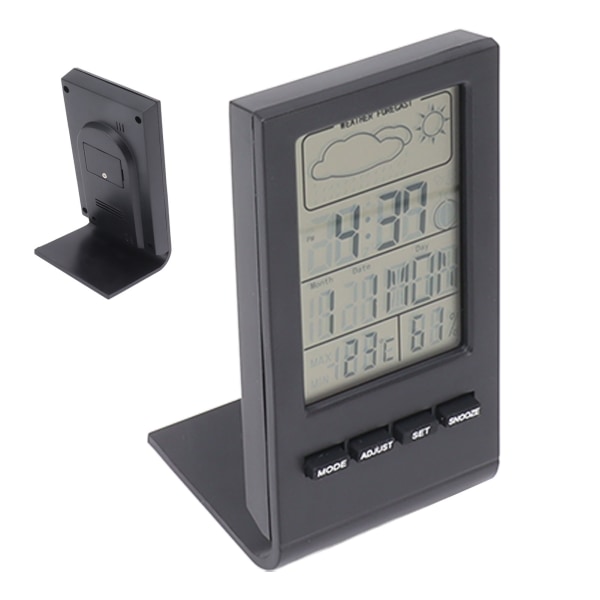 LCD-skärm Digital hygrometer inomhus termometer fuktighetsmätare temperatur fuktighet monitor larmfunktion väderdisplay svart
