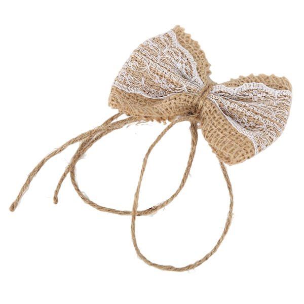 6 st Burlap Båge Lantlig Stil Burlap Spets Båge DIY Jul Fest Bröllop Hem Present Inslagning Dekorationer
