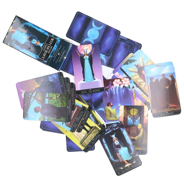 78 kortlekar Silver Witchcraft Tarot Engelska Språket Bestruket Papper Förutsägelsekortlekar