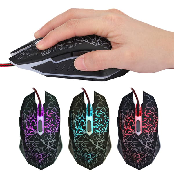 Mus Gamier Kablet 6 Knapper Ergonomisk LED USB Gamer Mus for Datamaskin Bærbar PC Stasjonær PC