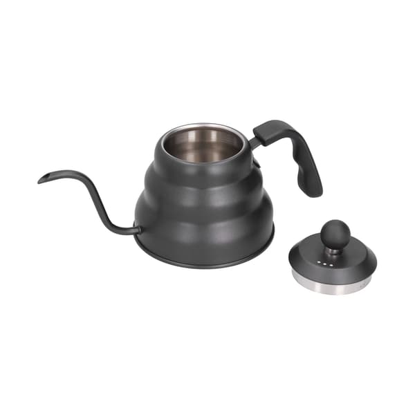 PTFE Rustfrit Stål Tekande Kaffekedel Svanenhals Tud Hæld Over Kaffemaskine Drypkedel Sort 1L