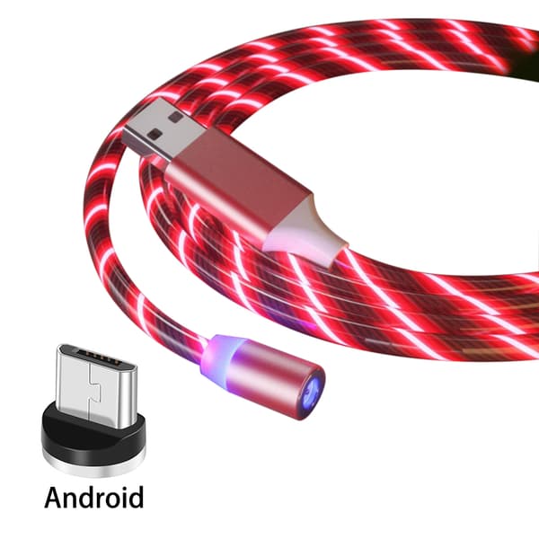 LED-virtaava magneettinen latauskaapeli, valaiseva puhelimen latauskaapeli