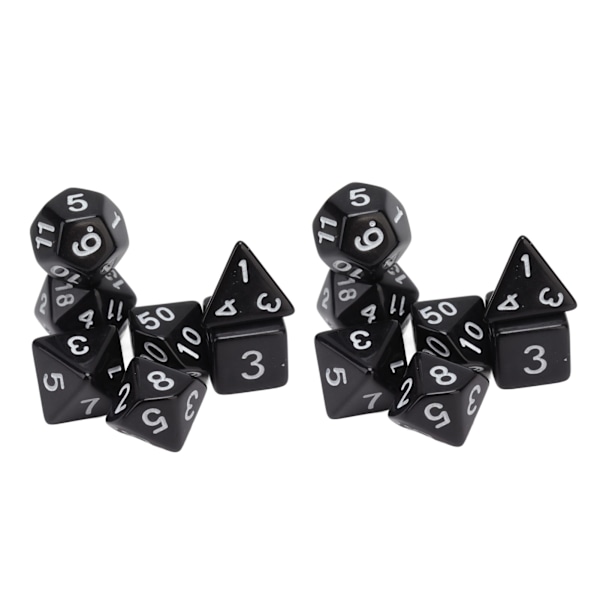 14 stk. Multi Facet Terninger Hvide Tal Digital Terninger Brætspil Lærende Terninger Sæt