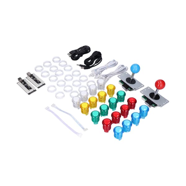 QM070906 To-spiller version Arcade Game DIY Kit LED-knap 8-vejs joystick til Windows Arcade-spil