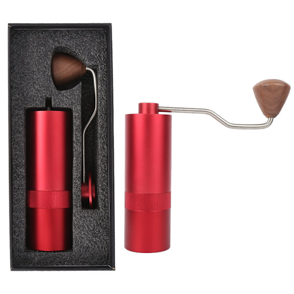 Mini Rustfrit stål Manuel Kaffekværn Kaffebønnemølle Maskine Køkkentilbehør Rød 30g