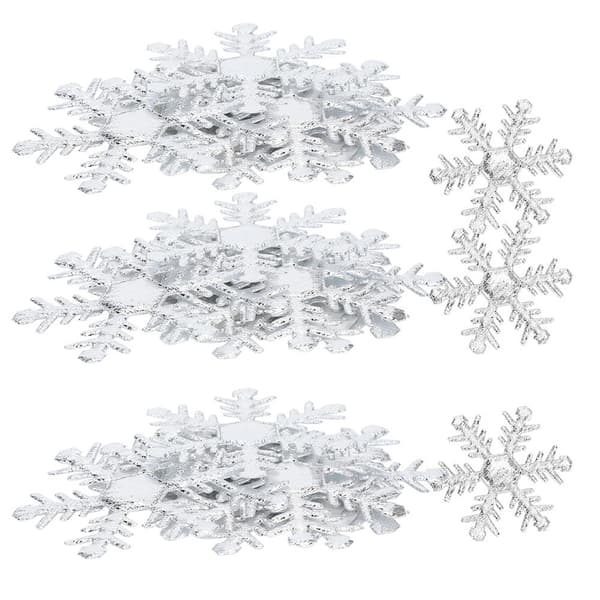 1-pack snöflingedekoration i non-woven tyg juldekor snöpaljetter silver 6cm