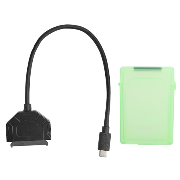 TypeC SATA-adapter 2,5 tommers USB 3.0 10G SSD HDD harddisk-kabel beskyttelsesboks (grønn)