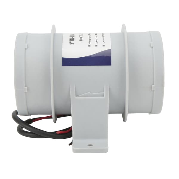 3 tums ventilationsfläkt Hög effektivitet Stabil prestanda Plast Inline Luftfläkt för Yacht Husbil DC12V
