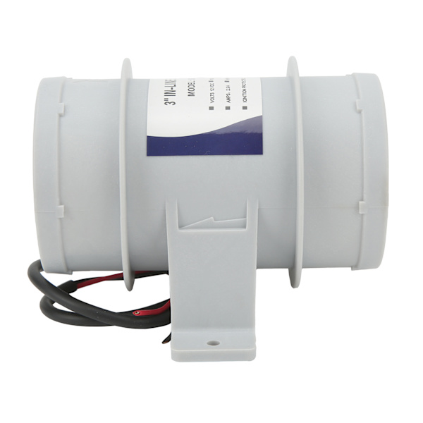 3-tums ventilationsfläktfläkt med hög effektivitet och stabil prestanda, plast inline luftfläkt för yacht RV DC12V