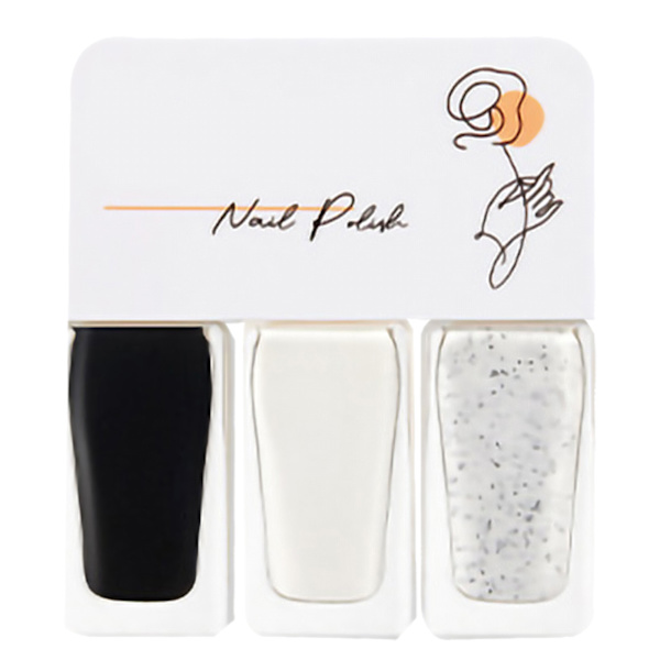 3-pack Vattenbaserat nagellackset för kvinnor, lätt att skala av, snabbtorkande nagellack för dejting, halloweenfest T15