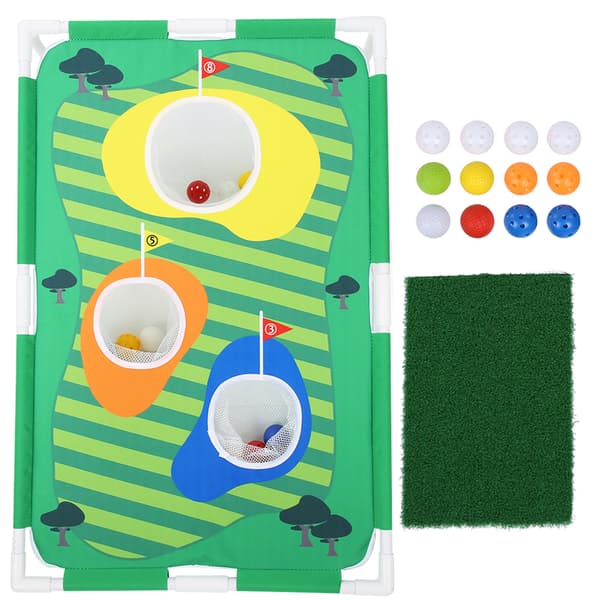 Golf Chipping Practice Net Sæt Bærbart Cornhole Spil Sæt Indendørs/Udendørs Golf Træningsværktøj