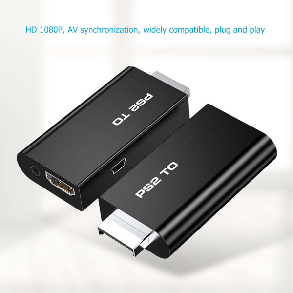 för PS2 till HD Multimedia Interface Converter 1080P Plug and Play för PS2 Converter Adapter för HD TV Monitorer Projektorer