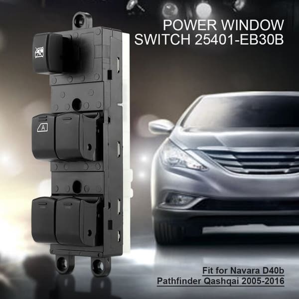 Bilrudeafbrydere, Hovedafbryder til Elruder til Navara D40b Pathfinder Qashqai 2005-2016 25401 EB30B