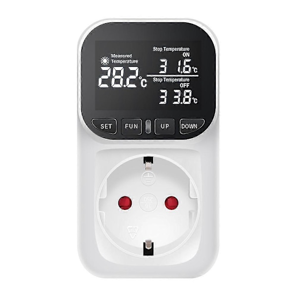 Elektrisk LCD Digital Temperaturkontroller EU-kontakt Energimätare Timer -CNSZ